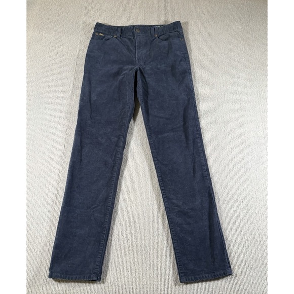 Polo Ralph Lauren Corduroy Pants Size 18x30 Navy Blue Straight Cotton Stretch‎ - Picture 2 of 11